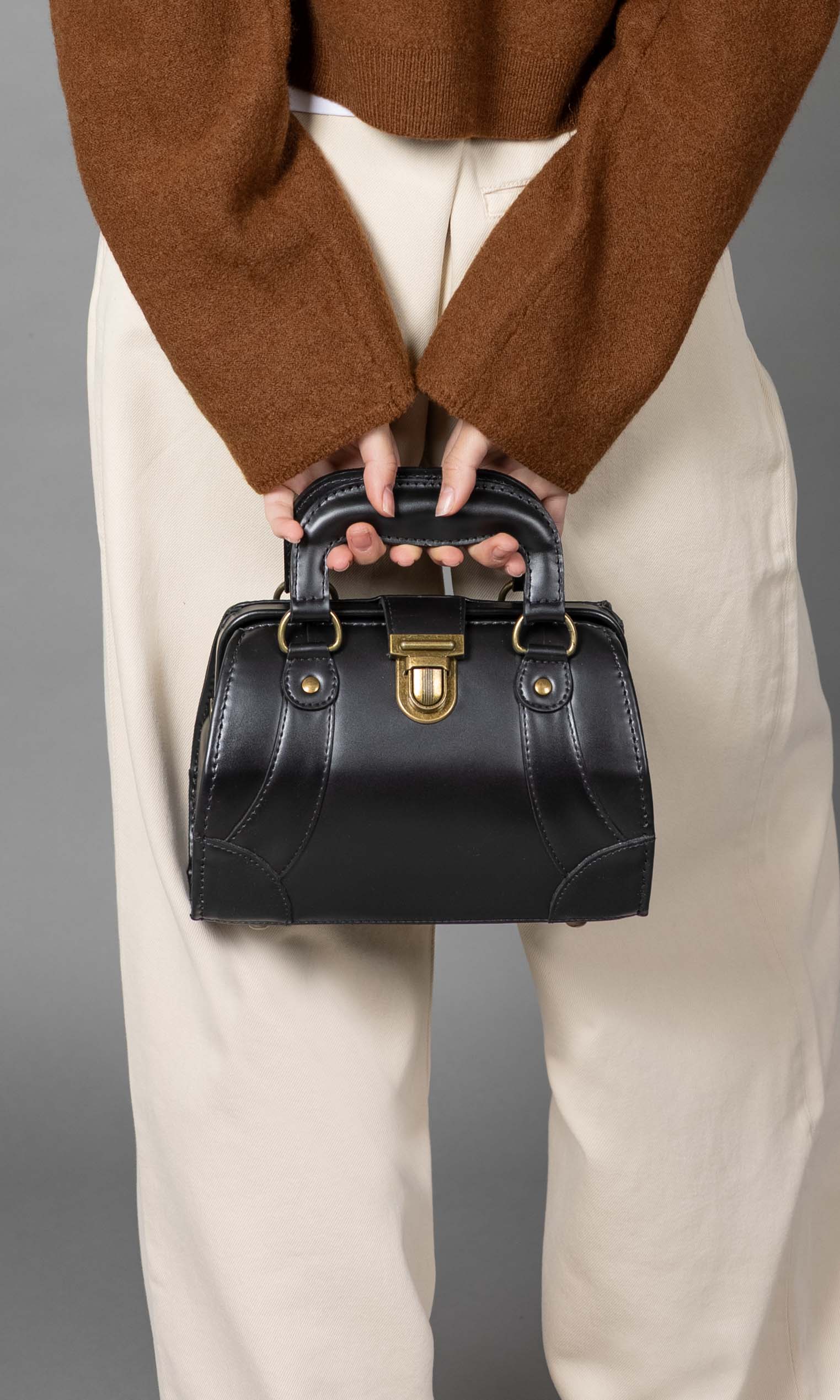 Jaqueline Mini | Leather Handbag | Black